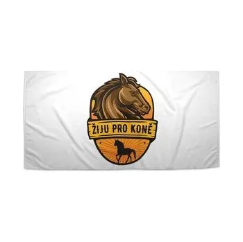 Sprchový závěs Ručník Žiju pro koně: 70x140 cm