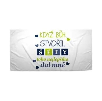 Sprchový závěs Ručník Když Bůh stvořil šéfy: 50x100 cm