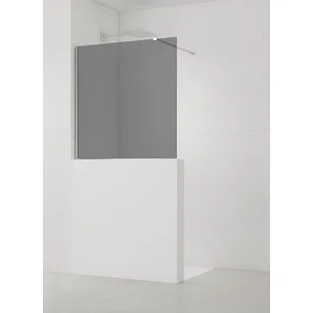Sprchová zástěna SAT Walk-in 90x100 cm na sníženou příčku chrom SATBWIS90KSPR
