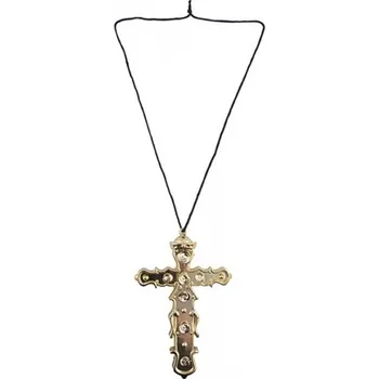 Karnevalový doplněk Zlatý kříž 14cm