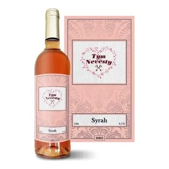 Víno Růžové víno Tým nevěsty srdce: 0,75 l