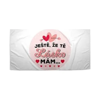 Sprchový závěs Ručník Ještě, že tě lásko mám: 30x50 cm