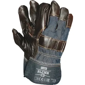 Pracovní rukavice Reis RLCMN stavební rukavice Brown/Denim 10