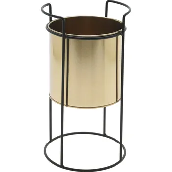 Home Styling Collection Zlatý květináč, kovový, na stojanu, výška 31 cm
