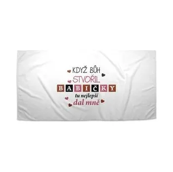 Sprchový závěs Ručník Když Bůh stvořil babičky: 70x140 cm