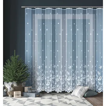 Záclona Kusová vánoční záclona Hvězdy 150x300