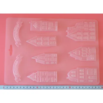 Forma na odlévání Forma na ozdoby, mýdla - Domky 9 ks