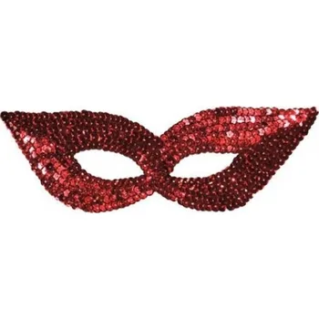 Karnevalová maska Škraboška maska s flitry - červená