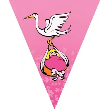 Vlajková girlanda miminko holčička - 5m