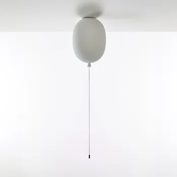 Brokis Oválné skleněné stropní svítidlo Memory Ceiling Oval 300 Sklo: Matné, Barva skla: Opálově bílá, Barva kabelu: Bílá PC01333_022