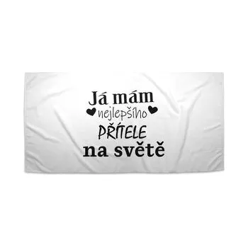 Sprchový závěs Ručník Já mám nejlepšího přítele na světě: 70x140 cm