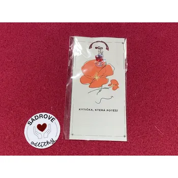 HandMade by VeJa Dárková karta - kytička, která potěší (červ kytka)