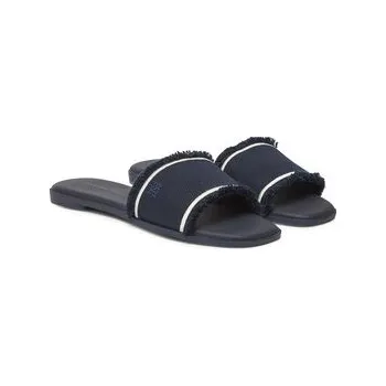 Oblečení a móda Nazouváky Tommy Hilfiger Fringe Canvas Flat Sandal FW0FW08908 Tmavomodrá 40