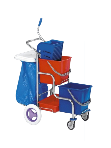Úklidový vozík Kamzík 1x70l+držák magnet.fixový 40cm+mop fix.univerzal 40cm+tyč elox 140c