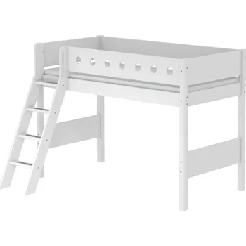 Postel Horní spaní nízké se šikmým žebříkem Flexa White Barevná úprava: 518 - bílá/červenofialová