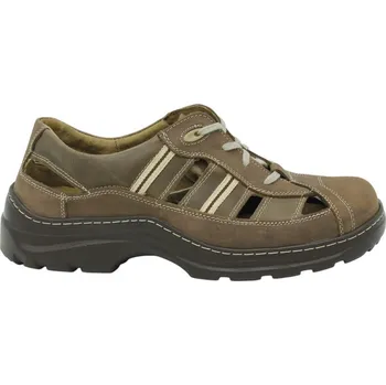 Pánské polobotky Pánské sandály hnědé De Plus KK603K na široké chodidlo - 44