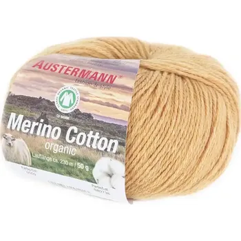 Příze Austermann Merino Cotton 9 Hořčicová (Organická příze Merino Cotton Honig)