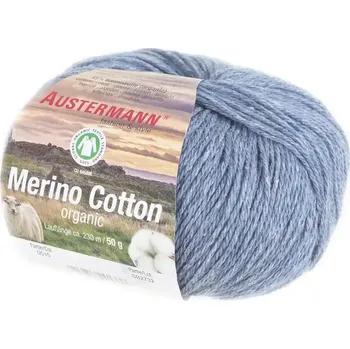 Příze Austermann Merino Cotton 15 Denim (Organická příze Merino Cotton Jeans)
