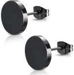 Šperky4U Černé ocelové náušnice placičky 10 mm - OPN1357-10