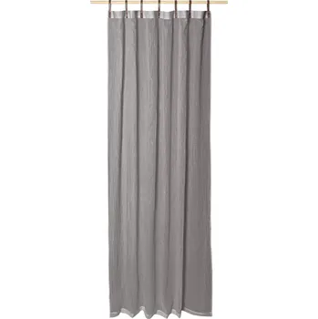 Závěs s poutky Evi, poloprůhledný, 245 × 135 cm, tmavě šedý&nbsp;72013005