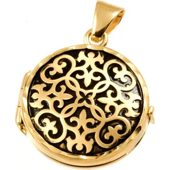 Přívěsek ŠPERKY-NM Zlatý otevírací medailonek kulatý 1855 Zlatá