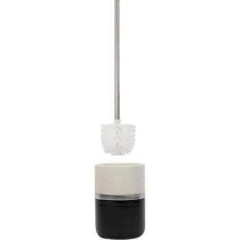 Douceur d'intérieur WC kartáč s keramickou nádobou, šedý, 9,5 x 38 cm