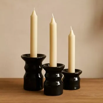 Váza Sada 3 keramických svícnů Mason – černé