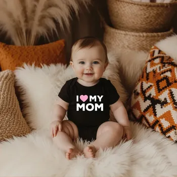 Body I LOVE MY MOM - RŮŽOVÁ Barva: Černá, Velikost: 62-68 (3-6 měsíců)