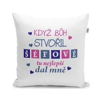 Polštář Když Bůh stvořil šéfové: 40x40 cm