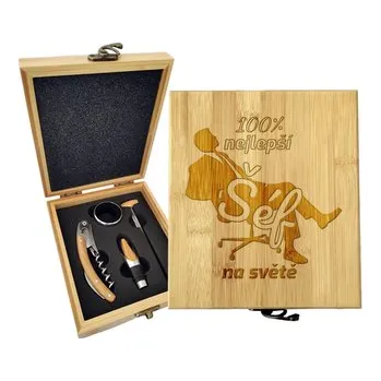 Víno Dárková sada na víno 100% nejlepší šéf na světě: 147×168×49 mm