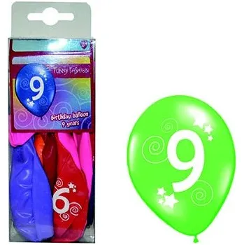 Balónek Balónky s číslem 9 barevné 12ks