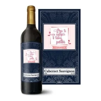 Víno Červené víno Přeji ti vše nejlepší k tvému svátku: 0,75 l