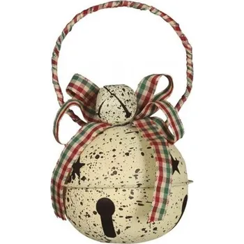 Vánoční dekorace Guirma vánoční ozdoba rolnička 7 cm krémová