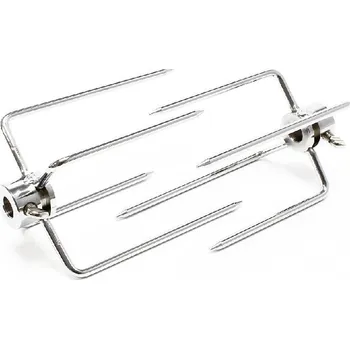 BBQ 2x Grilovací čtyř-bodec na rožeň wiltec Ø 5-11mm, chromovaná ocel