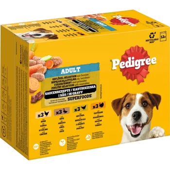 Krmivo pro psa 96x100g Pedigree Adult kapsičky multibalení drůbeží výběr v omáčce (4 varianty)