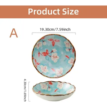 Talíř Keramický hluboký talíř retro kulatý design | nádobí - Styl A , 7,4 palce