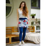 Legíny se sukní navy modré Květy s nápletem v pase Velikost: M