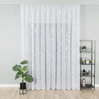 Kusová záclona Marla s olůvkem - stříbrná 280x300