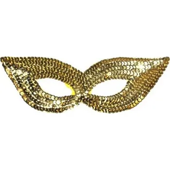 Karnevalová maska Škraboška maska s flitry - zlatá