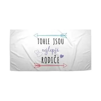 Sprchový závěs Ručník Tohle jsou nejlepší rodiče: 70x140 cm