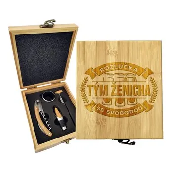 Víno Dárková sada na víno Rozlučka se svobodou tým ženicha: 147×168×49 mm
