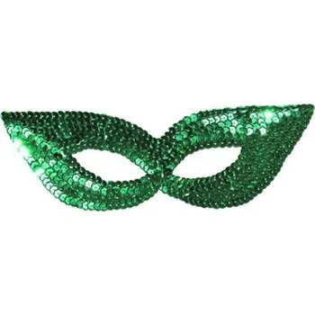 Karnevalová maska Škraboška maska s flitry - zelená