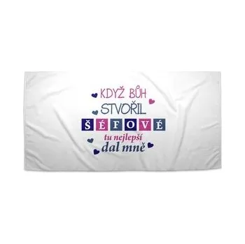 Sprchový závěs Ručník Když Bůh stvořil šéfové: 30x50 cm