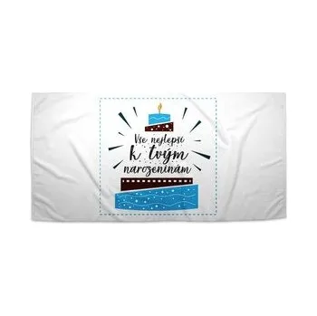 Sprchový závěs Ručník Vše nejlepší k tvým narozeninám: 50x100 cm