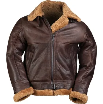 Pánská móda MIL-TEC bunda kožená US B46 SHEEPSKIN HNĚDÁ vel.XL