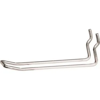 Věšák Kovový háček, dvojitý, 10cm , stříbrná