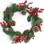 Vánoční dekorace věnec cesmína 30cm