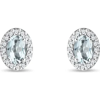 Náušnice Náušnice z bílého zlata s akvamarínem a brilianty KLENOTA