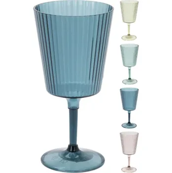 Sklenice Pohár víno 0,4 l, plast, barvy mix