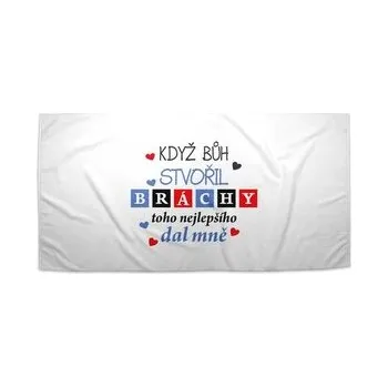 Sprchový závěs Ručník Když Bůh stvořil bráchy: 30x50 cm
